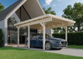 Hölzerner Einzelcarport Malmö mit Komplettdach 26,1 m², Autounterstand B 358 x T 730 x H 241 cm, Robustbausatz 125 kg/m²