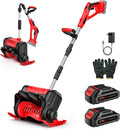 Kraftvolle Akku-Schneefräse mit klappbarem Design, 2x2000mAh Akkus und Ladegerät, 30 cm Räumbreite, 18 cm Schneehöhe, 8 m Wurfweite, geeignet für alle Straßen
