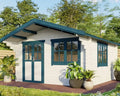 Geräumiges McGaRDEN Blockhaus aus Holz mit Fußboden, 4x4m, 35mm